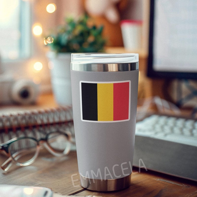 EMMACELA (3PCS) Belgium Flag stickers, Countries Flag Stickers - Waterproof Vinyl Decals For Laptops, Tumblers, Water Bottles, Books, Scrapbooks, Size 3 x 2.5 - Image 5